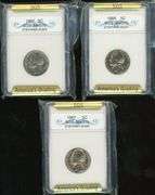 Run of 3 High Grade SMS Jefferson Nickels in Holders: 1965-1967