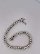 CERTIFIED 14K WHITE GOLD DIAMOND TENNIS BRACELET 7.50 CARATS