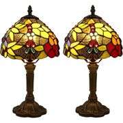 Set of 2 Stained Glass Table Lamps