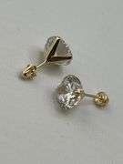 14KT Yellow Gold Cubic Zirconia Stud Earrings