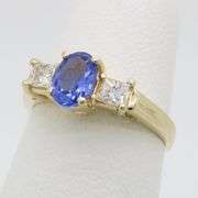 Tanzanite & Diamond Three Stone Ring