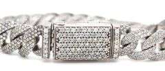 10kt White gold 5.12ctw curb link diamond bracelet