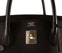 Hermes Birkin 40 Black Noir Togo Leather Handbag
