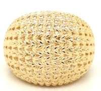 14kt Yellow gold wide woven dome ring