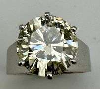 14K White Gold Solitaire 4.75ct Diamond Engagement Ring