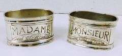 Vintage Madame & Monsieur Napkin Rings