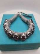 New! +65 ctw all natural rubys and 1.2ct diamond  weaved on fabric bracelet