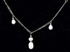 Pearl Beaded Necklace in Sterling Silver