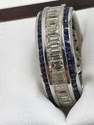 Unisex Platinum, Diamond & Sapphire Band