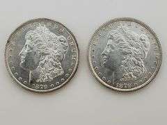 1879 & 1879-S Morgan Silver Dollars, AU