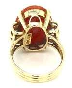 14kt Yellow gold oval orange Jade ring