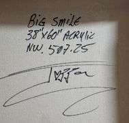 big smile" Extremely Collectible Jozza 'One of a kind' Mixed Media on Canvas very large