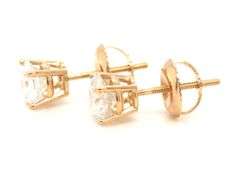 14kt Yellow gold 1.02ctw round brilliant cut diamond stud earrings