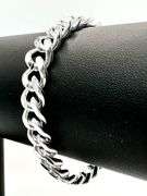 Strong 28.4 Gram 14 Kt White Gold Plate Curb Link Bracelet