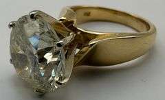 14K Yellow Gold Solitaire 6.77 cts Diamond Engagement Ring