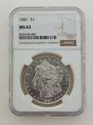 1881 Morgan Silver Dollar, NGC MS63