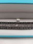 New! +10 ctw all natural diamond  weaved on fabric bracelet