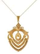 3.70ctw Baguette and Round Diamond Statement Pendant Necklace in 18K