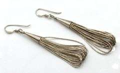 Set of Vintage 925 sterling silver multi strand necklace, bracelet and dangle earrings