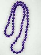 Native American Long Strand Amethyst Round Beads Necklace