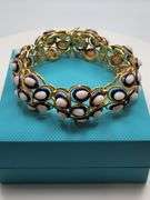 Extremely rare and collectable Art Deco 18KT Gold & Enamel Italian Bracelet