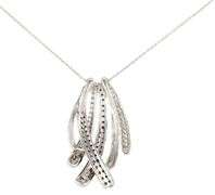 Effy 0.75ctw Black and White Diamond Ribbon Drop Pendant Necklace in 14K