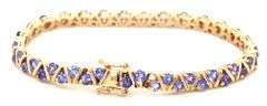 Exceptionally Nice 14K YG Tanzanite Bracelet