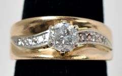 Elegant 14K Yellow Gold Approx. 0.76CTS Diamond Ring