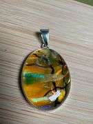 Sterling Silver 925 One of a Kind Dichroic Glass Pendant