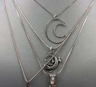 Vintage 925 sterling silver group lot of 4 necklaces