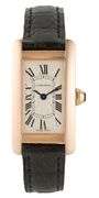 Cartier Tank Americaine 2503, 19 X 28mm, Silver Dial, 18K Rose Gold Ladies Watch