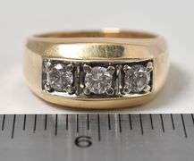 Charming 10K Yellow Gold Approx. 0.99CTw Diamond Men's Ring