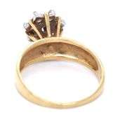 14kt Yellow gold flower style diamond ring