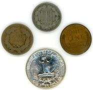 4 Different US Type Coins