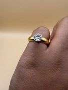 14K Yellow Gold Round Brilliant Cut 1.05ct Diamond Ring