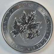 Pristine-perfect 2015 Canada 'Super Leaf' 1 1/2 oz pure .9999 silver