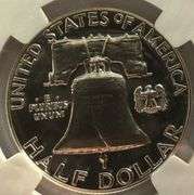 1958 Proof 67 NGC Franklin Half.