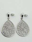 925 Sterling Silver Teardrop Filigree Web Design With Cubic Zircon Earrings