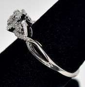 Dazzling 10K White Gold Diamond Cluster Ring