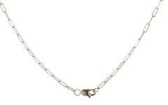 1.01ct Princess Cut Diamond Solitaire Paperclip Chain Necklace in 14K