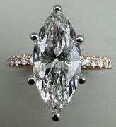 14K Two-Tone Gold Marquise Lab Diamond Ring of 2.85ct