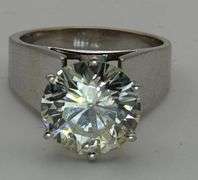 14K White Gold Solitaire 4.75ct Diamond Engagement Ring