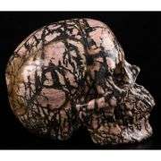 Hand-Carved Pink Rhodonite Crystal Skull