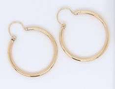 14kt Yellow Gold Tube Hoop Earrings