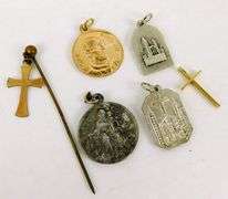 Lot of Vintage Religious Crosses and Medals