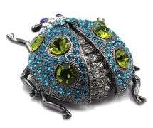 Camrose & Kross rhinestone lady bug pendant brooch