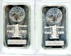 2 One Troy Ounce Silver .999 Fine Bars