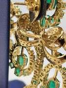 Investment! Zambian Emerald and Diamond Chandelier Drop Earrings set in 18KT Yellow Gold