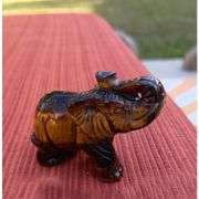 Tiger’s Eye Hand-Carved Elephant Natural Stone