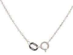 14kt White gold Hammered finish circle pendant on chain